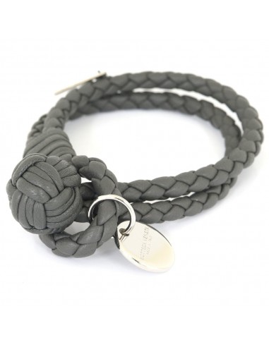 Bottega Veneta Bracelet Intrecciato 113546 Gray Leather Size S Womens Mens à prix réduit toute l'année