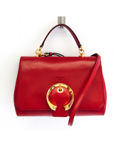 Jimmy Choo MADELINE Womens Leather HandbagShoulder Bag Red Color en linge