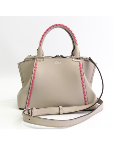 Cartier C De Cartier Mini Model L1002070 Women's Leather Handbag,Shoulder Bag Light Gray,Pink en stock