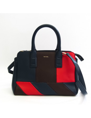 Paul Smith Womens Leather HandbagShoulder Bag BrownNavyRed Color Jusqu'à 80% De Réduction