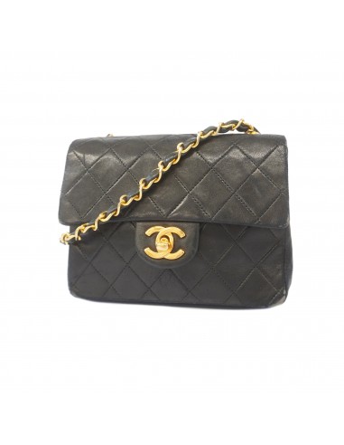 Auth Chanel Matelasse Single Chain Womens Leather Shoulder Bag Black livraison gratuite