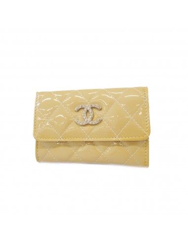 Auth Chanel Matrasse Business Card Holder Patent Leather Business Card Case Beige l'évolution des habitudes 