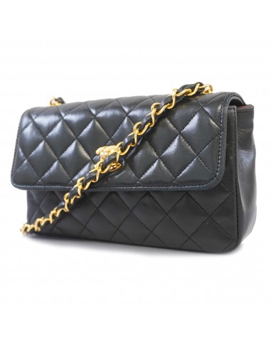 Auth Chanel Matelasse Deca Matrasse W Chain Womens Leather Shoulder Bag Black Paris Déstockage Promo