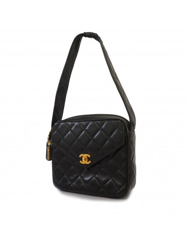 Auth Chanel Matelasse Handbag Womens Leather HandbagShoulder Bag Black le des métaux précieux