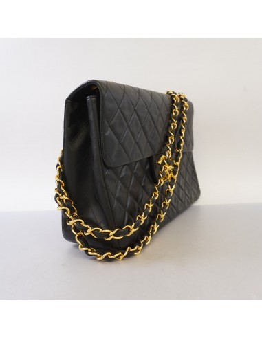 Auth Chanel Matelasse Big Matelasse W Chain Womens Leather Shoulder Bag Black Véritable concentré