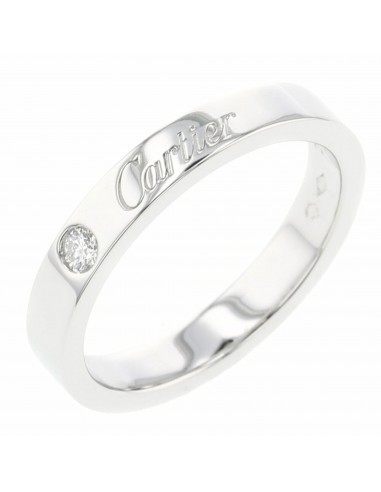 Cartier Ring C Do Engraved 1P Width approx. 3mm PT950 Diamond No. 9 Ladies CARTIER Comment ça marche