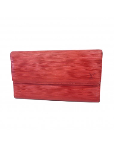 Auth Louis Vuitton Epi Porto Tresor International M63387 Womens Long Wallet (bi-fold) Castilian Red pas cher 