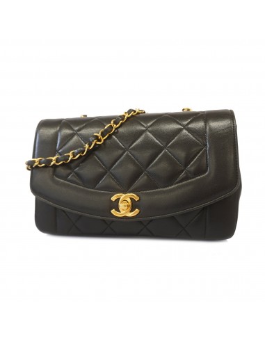 Auth Chanel Matelasse Diana Flap Single Chain Womens Leather Shoulder Bag Black vous aussi creer 