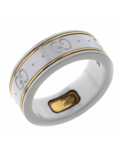 Gucci Ring / Icon Width Approx. 7mm 325964 J85V5 8062 K18 Yellow Gold White Zirconia No. 11 Ladies GUCCI de l' environnement