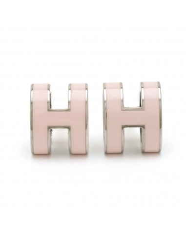 HERMES Hermes pop ash earrings H pink silver color brillant des détails fins