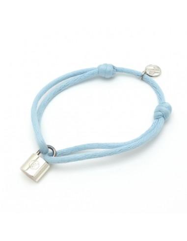 LOUIS VUITTON Louis Vuitton Brassiere Silver Rock It Dudu Blue Bracelet Padlock Cadena SV925 Q05171 livraison gratuite