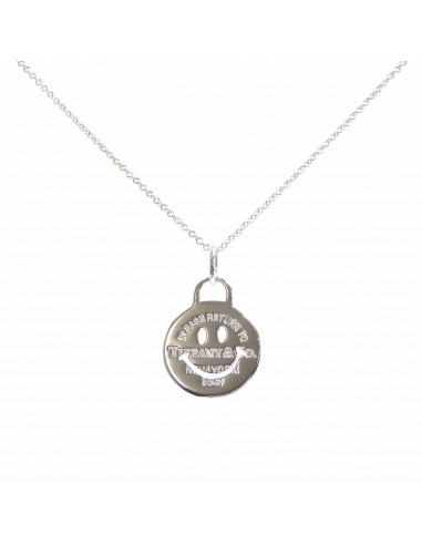 Tiffany Return to Smile Tag Necklace Womens SV925 8.1g Silver pas cher 