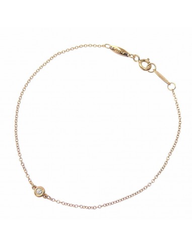 Tiffany by the Yard Bracelet Womens K18PG 1.2g 750 18K Pink Gold 1P 1 Chain outlet