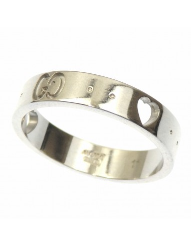 Gucci Icon Amor Ring Ladies K18WG No. 10.5  11 3.5g 750 18K White Gold 212502 Day Limited Heart GG Fin de série