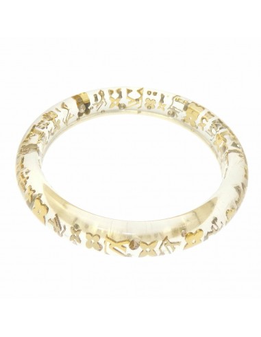 Louis Vuitton Bangle Brass Les Ankhlusion TPM Ladies Resin M65867 Transparan Clear Gold Bracelet la colonne vertébrale