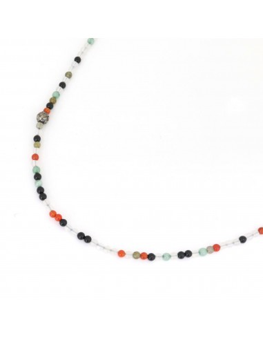 Bottega Veneta Necklace Multicolor SV Sterling Silver Color Stone Ladies rembourrage situé sous